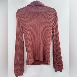 3/$20 Bloomfield Dusty Pink Ribbed Textured Open front Long-Sleeve size Small